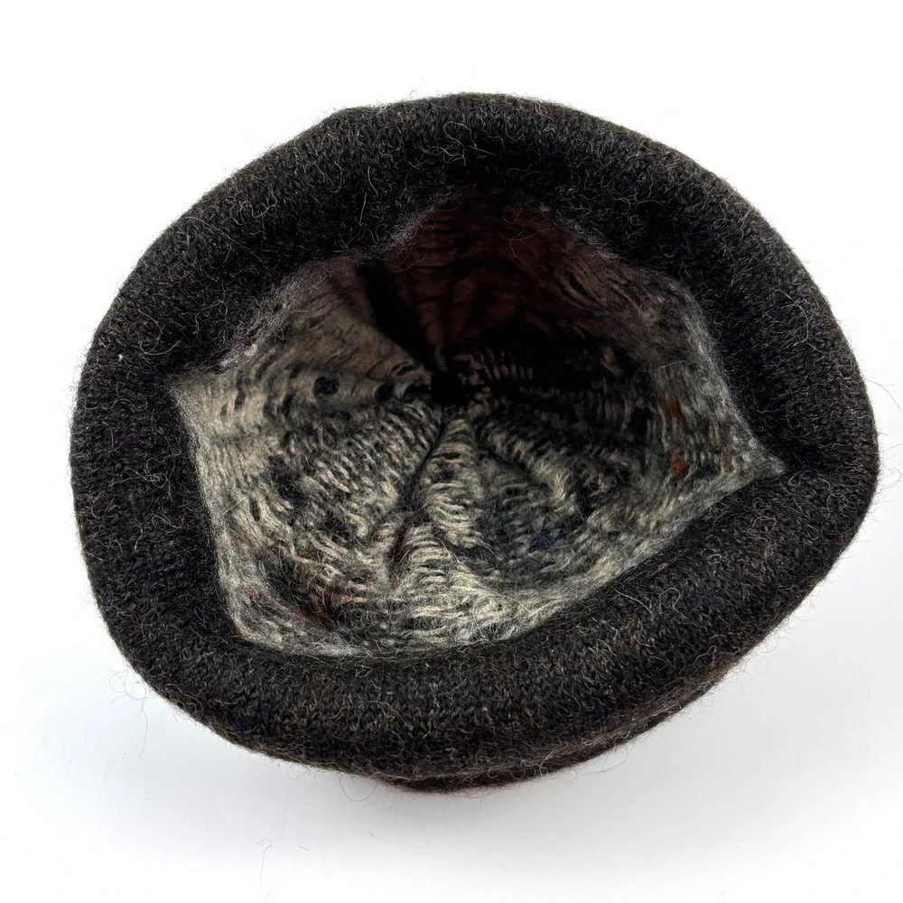 Unbranded Beanie Hat Unisex OS Brown Gray Fair Isle Wool Blend Knit